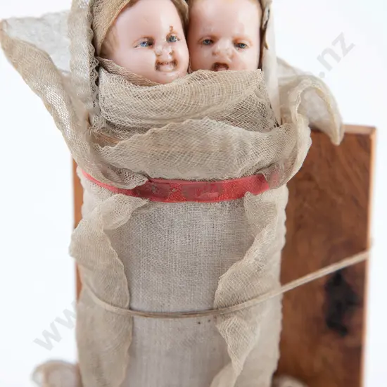 Two Wax Head Baby Dolls as Candy Box