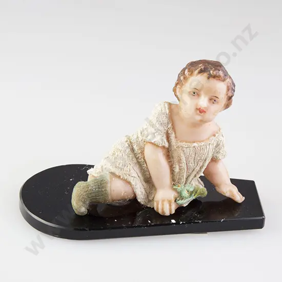 Antique Small Poured Wax Child Figure