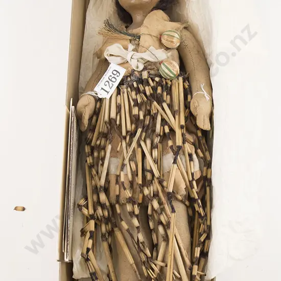 Maori Doll with original label 'Miri Maorilands Maid'