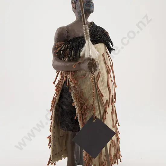 Hand Crafted Carved Wooden Maori Warrior Doll