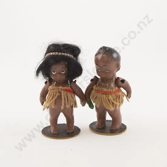 Pair All Composition Maori Boy and Girl Dolls