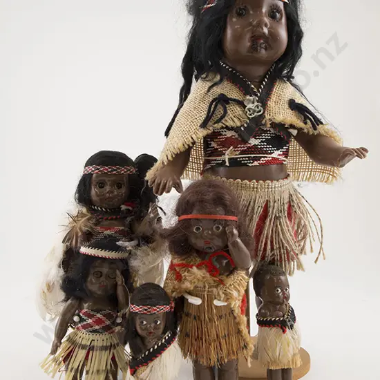 Six Various Maori Costumes Dolls