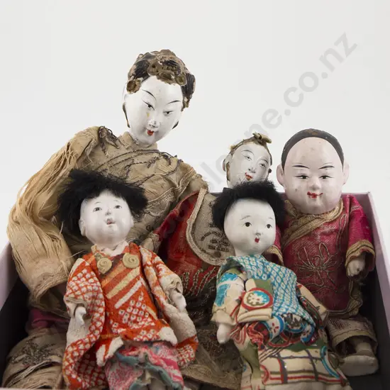Two Antique Composition Emperor and Empress Dolls
