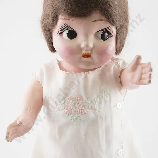 Unmarked All Composition Carnival Type Character Doll