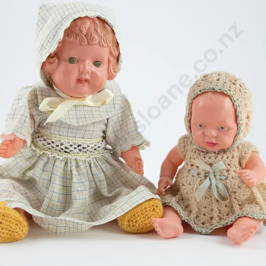 Pair Made in Japan Celluloid Character Toddler Dolls
