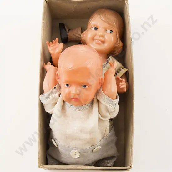 Original Boxed German Celluloid 'Billy and Betty Walker'