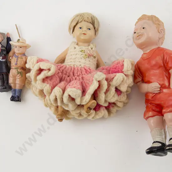 Four Celluloid Character Dolls