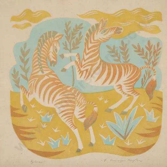 E Mervyn Taylor - Zebras