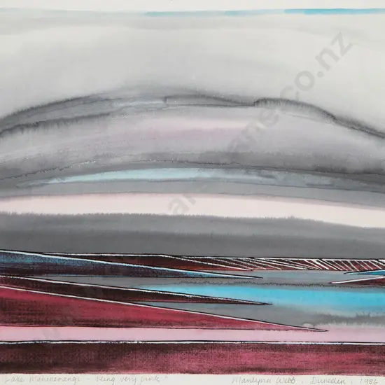 Marilynn Webb - Lake Mahinerangi - being very pink