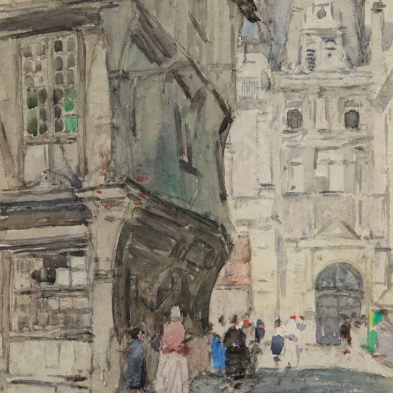 Dan Davies (Australian) - Street Scene (Dieppe)