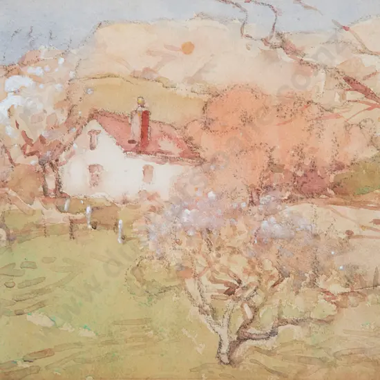 Margaret Stoddart - Cottage Amongst Blossom Trees
