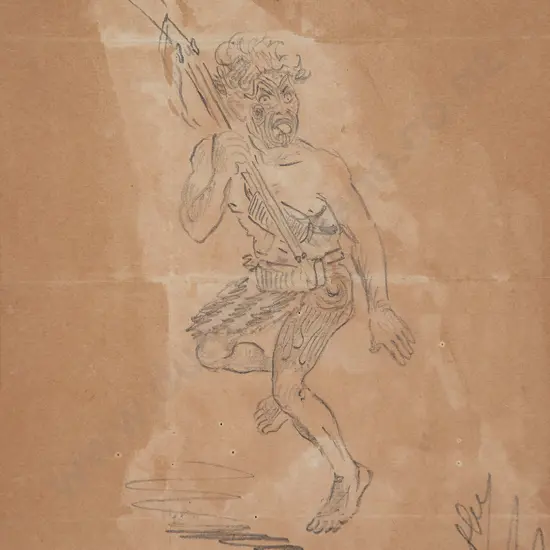Horatio Gordon Robley - Maori War Dance