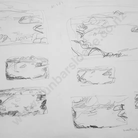 Toss Woollaston - Study of Port Nicholson from Tinakori Hill