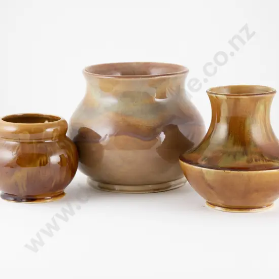 Three Graduated Crown Lynn Vases