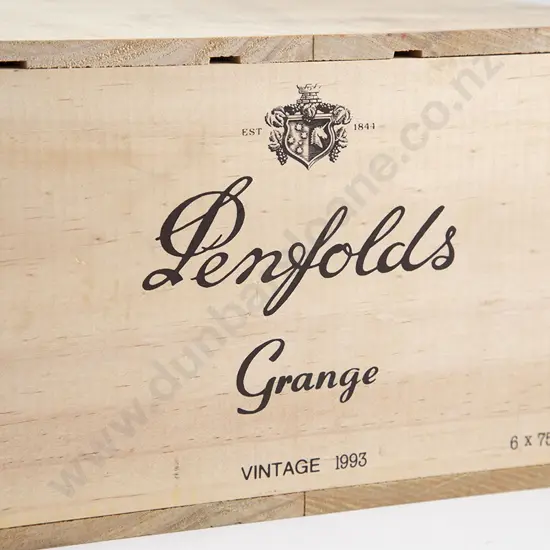6 bottles Penfolds Grange Vintage 1993 in original unopened crate