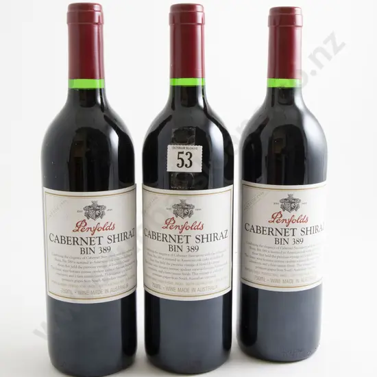 3 bottles Penfolds Bin 389 Cabernet Shiraz 1996