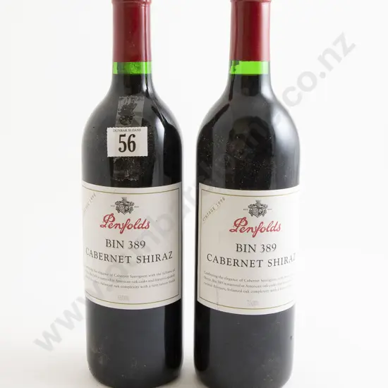 2 bottles Penfolds Bin 389 Cabernet Shiraz 1998