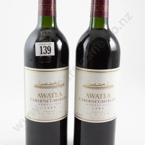 2 bottles Te Mata Estate Awatea Cabernet/Merlot 1989