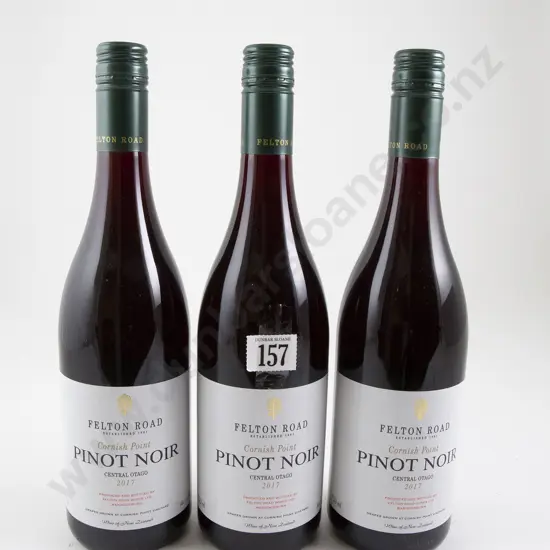 3 bottles Felton Road Cornish Point Central Otago Pinot Noir 2017