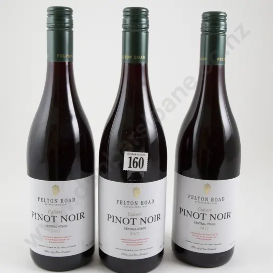 3 bottles Felton Road Calvert Central Otago Pinot Noir 2017