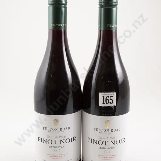 2 bottles Felton Road Cornish Point Central Otago Pinot Noir 2012