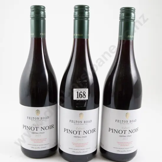 3 bottles Felton Road Calvert Central Otago Pinot Noir 2013
