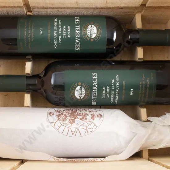 3 bottles Esk Valley "The Terraces" Merlot/Malbec/Cab Franc/Cab Sav 1994