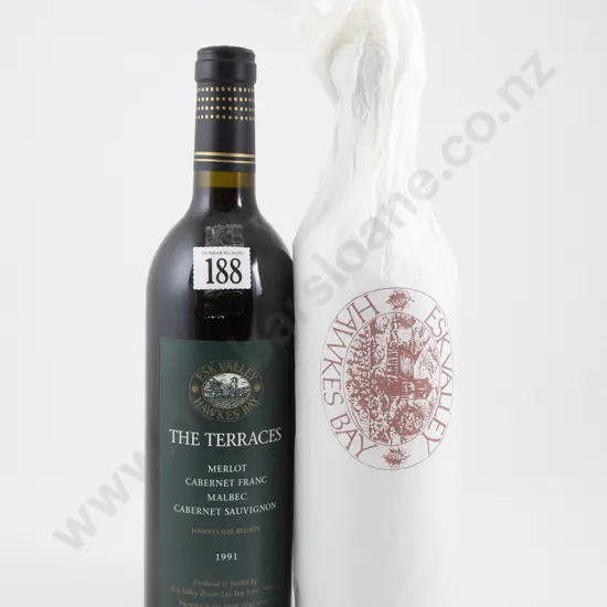 2 bottles Esk Valley "The Terraces" Merlot/cab franc/Malbec/Cab Sav 1991
