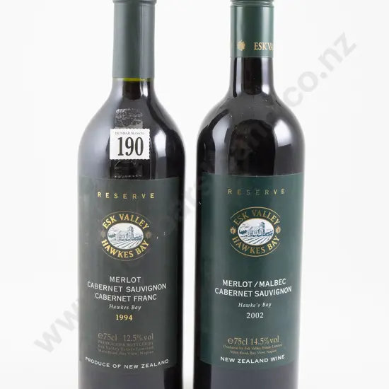 1 bottle Esk Valley Reserve 1994 & 2002