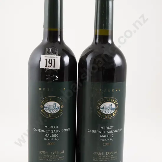 2 bottles Esk Valley Reserve Merlot/Cab Sav/Malbec 2000