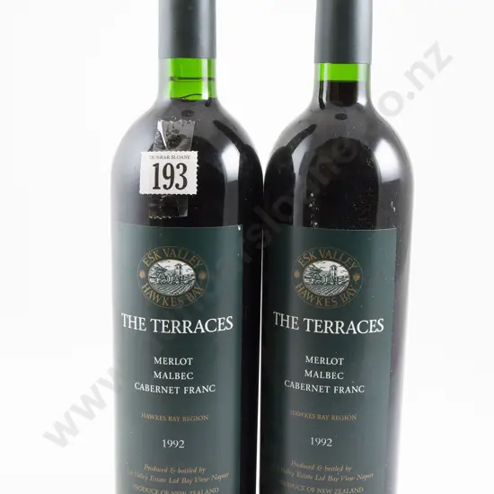 2 bottles Esk Valley "The Terraces" Merlot/Malbec/Cab Franc 1992