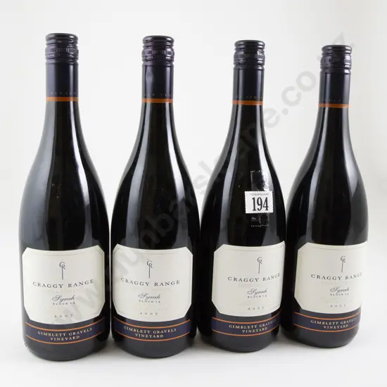 4 bottles Craggy Range Gimblett Gravels Block 14 Syrah 2007