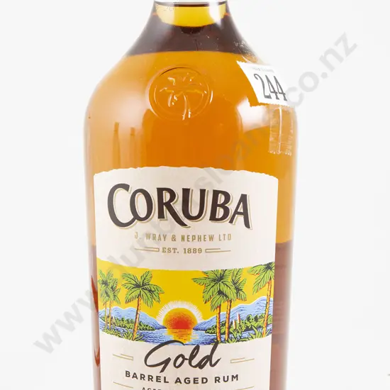 1 bottle (1 litre) J. Wray & Nephew Coruba "Gold Label Delux" Rum