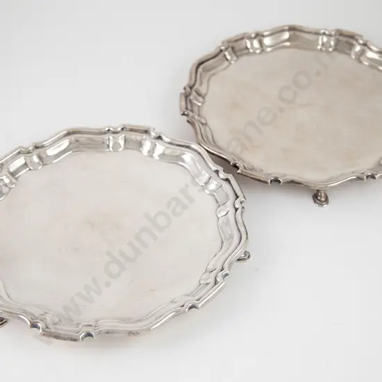 Pair Geo III Style S/P Salvers