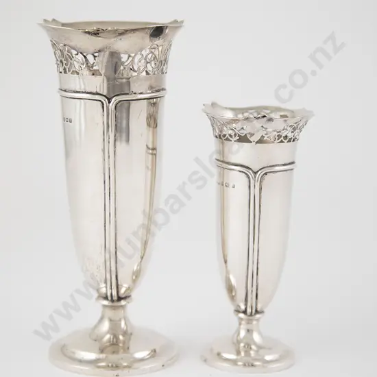 Pair Geo V S/S Specimen Vases