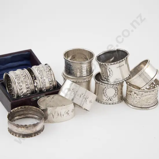 Cased Pair Edw VII S/S Napkin Rings