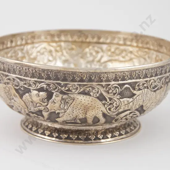 .900 Indian Silver Footed Fruit Bowl
