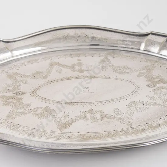 Edw S/P Oval Two Handled Drinks Tray