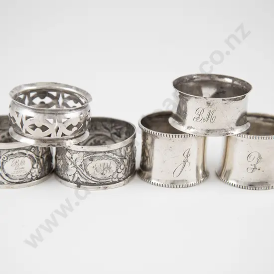 Six Various S/S Napkin Rings