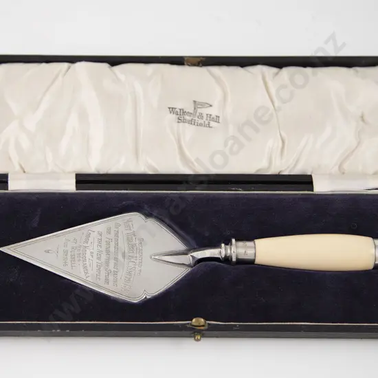 Cased Walker & Hall S/P Presentation Trowel