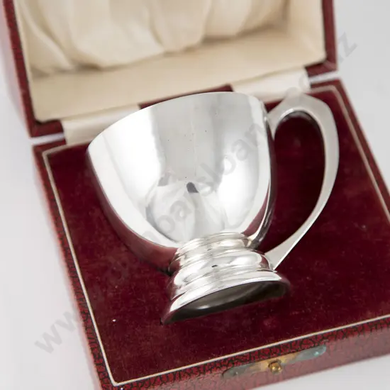 Cased Geo V S/S Christening Mug