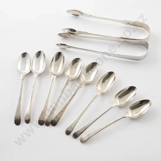 Composed Set Eight Georgian S/S Teaspoons