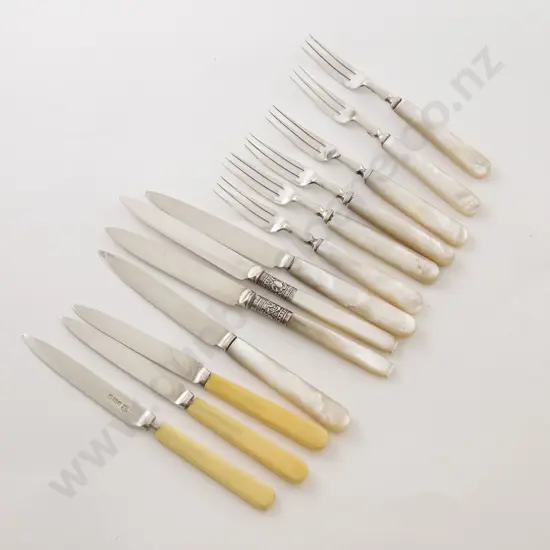 Part Set S/S & MOP Handled Dessert Knives & Forks