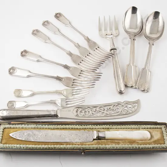 Part Set S/P Fiddle Shell & Thread Cutlery