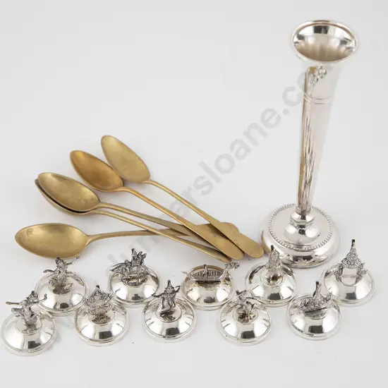 Set Ten Siam Silver Menu Holders