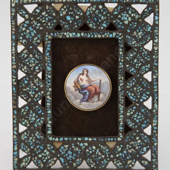 C19th Enamel Painted Button