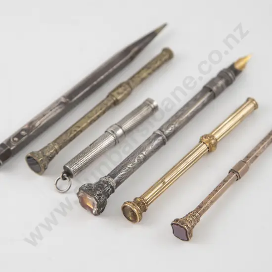 Six Various S/S & Gold/Plated Propelling Pencils