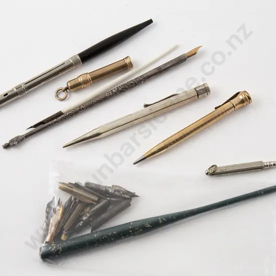 Eight Vintage Propelling Pencils & Nib Pens