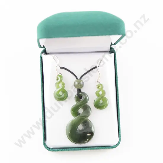 Greenstone Twist Pendant and similar pendant drop earrings