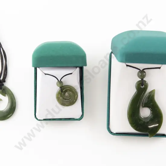Greenstone Fish Hook Pendant